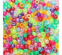 Tibaoffy Crafts Glitter Multicolor Mix Perles 6x9mm, Pony Beads Total Environ 1000pcs