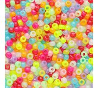 Tibaoffy Crafts Multicolor Night Glow Mix Perles 6x9mm, Pony Beads Total Environ 1000pcs