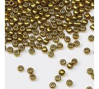 Tibaoffy Doré Perles de verre de taille 8/0 3 mm pour la fabrication de bijoux (Total Environ 100g Environ 3600pcs)