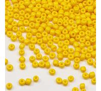 Tibaoffy Jaune Perles de verre de Taille 6/0 4 mm pour la fabrication de bijoux (Total Environ 100g Environ 1200pcs)