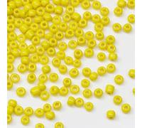 Tibaoffy Jaune Perles de verre de taille 8/0 3 mm pour la fabrication de bijoux (Total Environ 100g Environ 3600pcs)