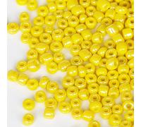 Tibaoffy Jaune vif Perles de verre de Taille 6/0 4 mm pour la fabrication de bijoux (Total Environ 100g Environ 1200pcs)