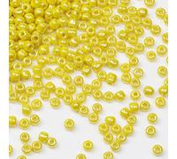 Tibaoffy Jaune vif Perles de verre de taille 8/0 3 mm pour la fabrication de bijoux (Total Environ 100g Environ 3600pcs)