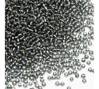 Tibaoffy Perles en verre gris transparent avec doublure argentée, taille 8/0, perles de rocaille en verre de 3 mm pour la fabrication de bijoux (environ 100 g, environ 3600 pièces)