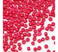 Tibaoffy Rose Rouge Perles de verre de taille 8/0 3 mm pour la fabrication de bijoux (Total Environ 100g Environ 3600pcs)