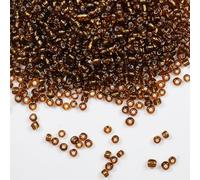 Tibaoffy Transparent Marron clair avec doublure argent Perles de verre de Taille 6/0 4 mm pour la fabrication de bijoux (Total Environ 100g Environ 1200pcs)