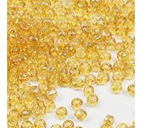 Tibaoffy Transparent Or clair coloré Perles de verre de Taille 6/0 4 mm pour la fabrication de bijoux (Total Environ 100g Environ 1200pcs)