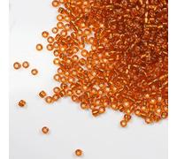 Tibaoffy Transparent Orange avec doublure argent Perles de verre de Taille 6/0 4 mm pour la fabrication de bijoux (Total Environ 100g Environ 1200pcs)
