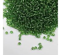 Tibaoffy Transparent Vert avec doublure argent Perles de verre de Taille 6/0 4 mm pour la fabrication de bijoux (Total Environ 100g Environ 1200pcs)