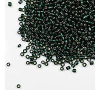 Tibaoffy Transparent Vert foncé avec doublure argent Perles de verre de Taille 6/0 4 mm pour la fabrication de bijoux (Total Environ 100g Environ 1200pcs)