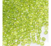 Tibaoffy Vert transparent coloré Perles de verre de Taille 6/0 4 mm pour la fabrication de bijoux (Total Environ 100g Environ 1200pcs)