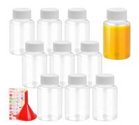 Tibapla 10 Pièces Petite Bouteille Plastique, 100ml Reutilisable Bouteilles de Jus avec Lids, Transparent Shot Bouteille pour le Stockage de Jus, Lait, Smoothies, Boissons Maison
