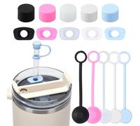 Tibapla 15 Pièces Bouchon Anti Déversement en Silicone, Couvercles de Paille en Silicone pour Stanley Cup H2.0 30 oz et 40 oz, Fermetures de Paille en Silicone Anti-fuite, Accessoires de Tasse Stanley