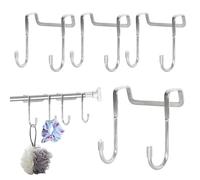 Tibapla 4 Pièces Porte Manteau Crochets de Porte Double, Reversible Crochets, Crochet Mural Cabine de Douche, Sans Perçage, Patère de Porte à Suspendre, pour Cuisine Salle de Bain Salon