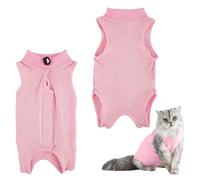 Tibapla Combinaison de Récupération de Chat, Body Post-Chirurgie pour Chaton, Gilet de Récupération Anti Léchage pour Chats Chiens, Collier Alternatif pour Abdominales Maladies (Rose, L)