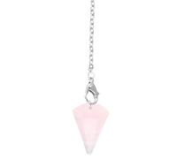 Tibapla Pendule en Quartz Rose, Pendule en Cristal, Pendule en Pierre d'Rose, Pendule en Cristal de Guérison d'Rose, Pendule Pendentif Chakra Reiki, Pendule en Quartz Rose pour Méditation