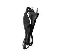 Tibelec - 163920 - Black Power Cable with Electric Plug/Switch