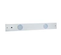 TIBELEC, 316010, Bandeau LED 2 Spots, Modèle Campona, 7 Watts, 600 Lumens IP20, avec un interrupteur infrarouge pour un allumage et une extinction, Blanc neutre, Branchement direct 230V
