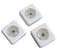 Tibelec 343610 Kit Mini Hublot LED à Piles Plastique 1 W Blanc 27 X 70 mm 3 Pièces