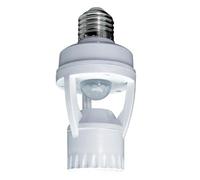 TIBELEC 579510 Douille à détecteur de mouvement 360° pour ampoule à culot e27, Blanc