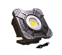 TIBELEC, 60200420, Projecteur LED de chantier rechargeable 10W, étanche IP54, résistant IK07, idéal pour éclairage extérieur et intérieur, taille compacte, couleur Noir