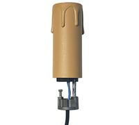 Tibelec 707630 Bougie Cire diamètre 24 mm + Support E14 Hauteur 6 cm, Plastique, Blanc, 8 cm