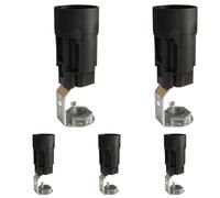 Tibelec 716130 Douille Support Bougie E14 6,5 cm, Plastique/Métal, 8,5 à 10,5 cm, Black (Lot de 5)