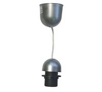 Tibelec 771040 Monture Plastique E27 Argent, Bronze/Chrome/Canon de Fusil/Translucide/Blanc/Noir/Or/Rouge