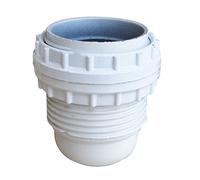 Tibelec 822610 Douille Isolée Filetée + Bague E27 Blanc