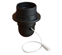 Tibelec 823020 Douille Demi-Filetée avec Interrupteur à Tirette + Bague E27 Noir