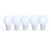 Tibelec Ampoule sphérique Blanche LED B22 pour Guirlande Vendu par 5