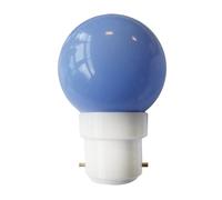 TIBELEC Ampoule Sphérique LED Bleue 0,7W - 30LM en Plastique, Culot B22 pour Guirlandes Guinguettes