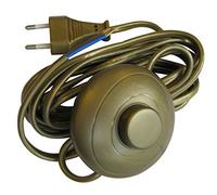 Tibelec - Cordon Électrique Avec Interrupteur à pied et fiche 2 pôles L.3M, Doré