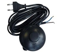 Tibelec Cordon électrique avec interrupteur à pied – fiche 2 pôles, 3 m, noir