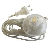 Tibelec - Cordon Électrique Avec Interrupteur à pied et fiche 2 pôles L.3M, Translucide