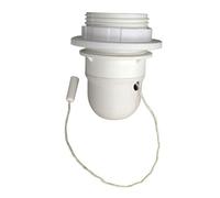 Douille E27 + interrupteur à tirette - TIBELEC - Blanc - 2 A - 250 V - 60 W