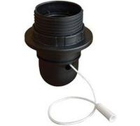 Douille E27 avec interrupteur à tirette - TIBELEC - Noir - Plastique et Acier - Rond - Intérieur