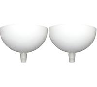 TIBELEC - Pavillon Luminaire, Cache-fils Demi-Shère Métal, Blanc, Diamètre 100MM (Lot de 2)