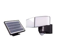 TIBELEC, Projecteur solaire LED 10W / 685LM avec panneau solaire déporté et détecteur de mouvement 10W, Solution pratique et écologique pour l’éclairage extérieur, Noir