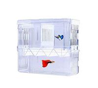 Tiberham Boîte élevage de poissons, boîte d'isolation flottante en acrylique, double couche, incubateur, piège pour aquarium, récipient séparateur avec ventouses