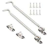 Tiberham Crochet de Cabine en Acier Inoxydable, Abri de Verrouillage de Verrou de Portail Robuste, Loquet de Porte Pivotante, Appareillage de Fenêtre Support Silencieux avec Vis, 205 mm, Paquet de 2