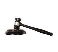 Tiberham Ensemble de marteau en bois et bloc sonore fabriqué à la main avec bloc rond pour juge, avocat, étudiant - Couleur foncée