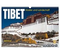 Tibet - monastère et paysage, Version française (Calendrier mural 2026 DIN A3 portrait), Calendrier CALVENDO mensuel