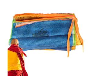 Tibetan Buddhist Prayer Flags | Outdoor Meditation Flagss | Tibeetan Buddhistt Prayyer Flag for luck, happiness, longevity and prosperity 22x17x70 Inches by NATURAL