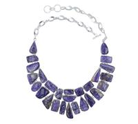 Tibetan Silver Collier Choker Charoïte Femme Plaqué Argent Élégance Artisanale & Style Intemporel Collier Ras de Cou Ajustable Bijou Statement Violet Audacieux