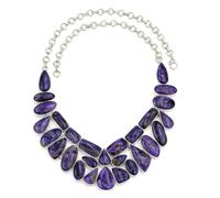 Tibetan Silver Collier Ras de Cou Charoïte Violette Femme Plaqué Argent Élégance Artisanale & Style Intemporel Collier Choker Ajustable Bijou Statement Luxe pour Soirée ou Cérémonie