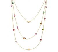 Tibetan Silver Tourmaline multicolore collier long femme finition dorée design station élégant bijou artisanal style moderne