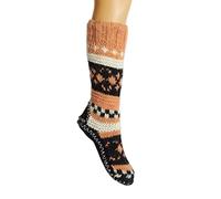 Tibetan Socks Chaussettes en laine tricotées à la main pour l'intérieur avec semelles antidérapantes pour femmes et hommes (Rosegold, M)