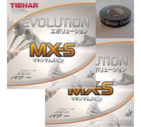 Tibhar Evolution MX-S Lot de 2 revêtements de tennis de table - Avec bande de bord de 50 cm - 1,8 mm