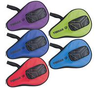 Tibhar Housse pour raquette de tennis de table avec logo T avec compartiment pour balles | Sac de tennis de table pour 1 raquette de tennis de table (bleu roi)